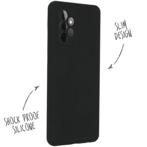 Accezz Liquid Silicone Backcover Samsung Galaxy A72 - Zwart