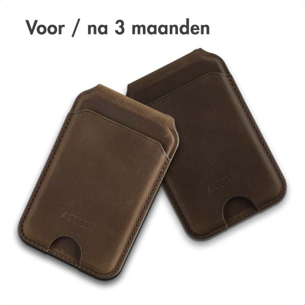 Accezz Vintage Leather MagSafe Kaarthouder met Standaard - Rustic Brown