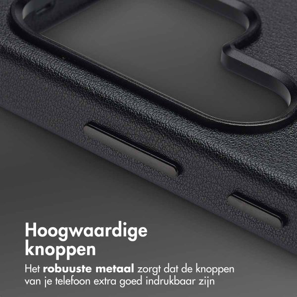 Accezz Echt leren hoesje + MagSafe Wallet Samsung Galaxy S25 Ultra - Onyx Black