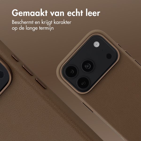 Accezz MagSafe Leather Backcover Apple iPhone 18 Pro / 17 Pro - Coffee Brown