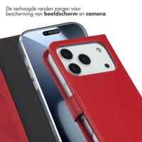 Selencia Echt Leren Bookcase Apple iPhone 17 Pro - Red