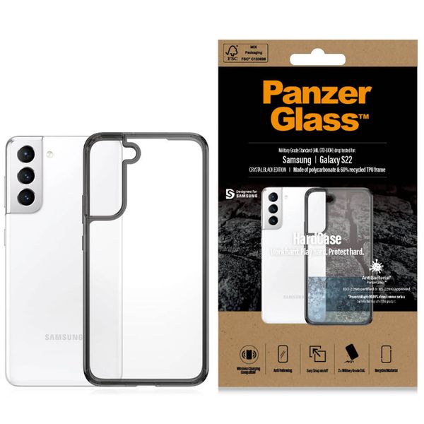 PanzerGlass HardCase Anti-Bacterial Samsung Galaxy S22 - Crystal Black