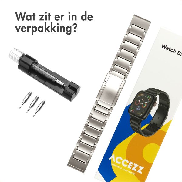 Accezz Mat Titanium bandje voor de Garmin Quickfit 22mm - Zilver
