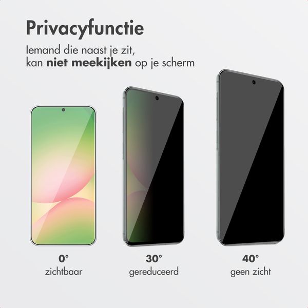 Accezz Gehard Glas Privacy Screenprotector + Applicator Samsung Galaxy A56