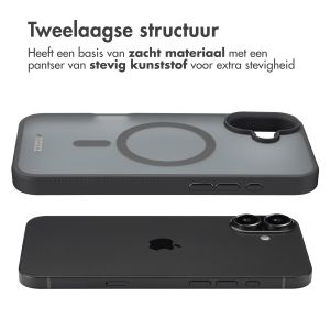 Accezz Rugged Frosted Backcover met MagSafe iPhone 16 Plus - Zwart