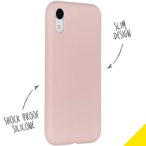 Accezz Liquid Silicone Backcover iPhone Xr - Roze