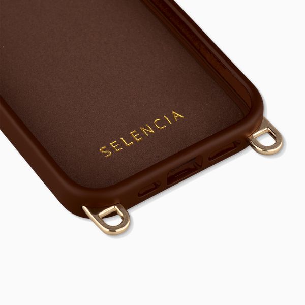 Selencia Rivièra MagSafe Backcover met afneembare haakjes Apple iPhone 17e / 16e - Choco Brown