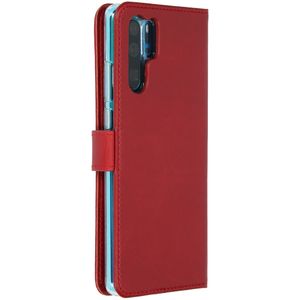 Selencia Echt Lederen Bookcase Huawei P30 Pro - Rood