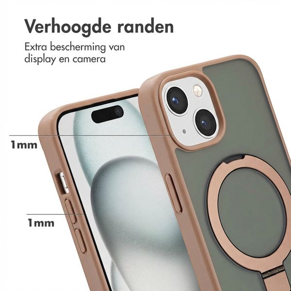 Accezz Ring Stand Backcover met MagSafe Apple iPhone 15 - Bruin