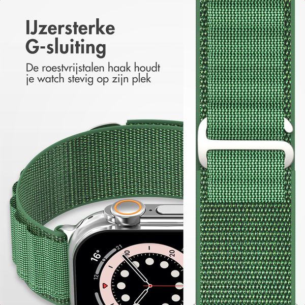 Accezz Nylon Alpine bandje Apple Watch | 44/45/46/49 mm - Olive Green