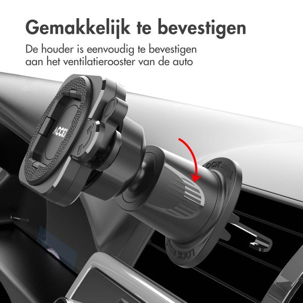 Accezz EasyLock telefoonhouder auto - inclusief hoesje iPhone 13 - Ventilatierooster - 360 graden draaibaar - Zwart