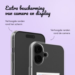 Gepersonaliseerd hoesje met polaroid iPhone 16 - Transparant