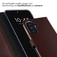 Selencia Echt Leren Bookcase Samsung Galaxy A37 (5G) - Donkerbruin
