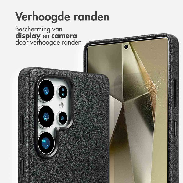 Accezz Echt leren hoesje + MagSafe Wallet Samsung Galaxy S25 Ultra - Onyx Black