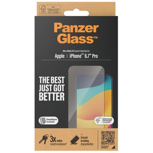 PanzerGlass Ultra-Wide Fit Anti-Bacterial Screenprotector incl. applicator Apple iPhone 15 Pro Max