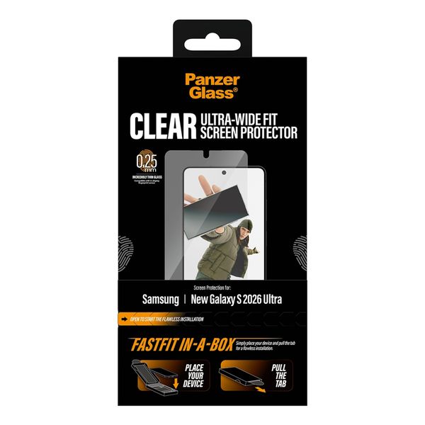 PanzerGlass Ultra Wide Fit FastFit in-a-box Screenprotector Samsung Galaxy S26 Ultra