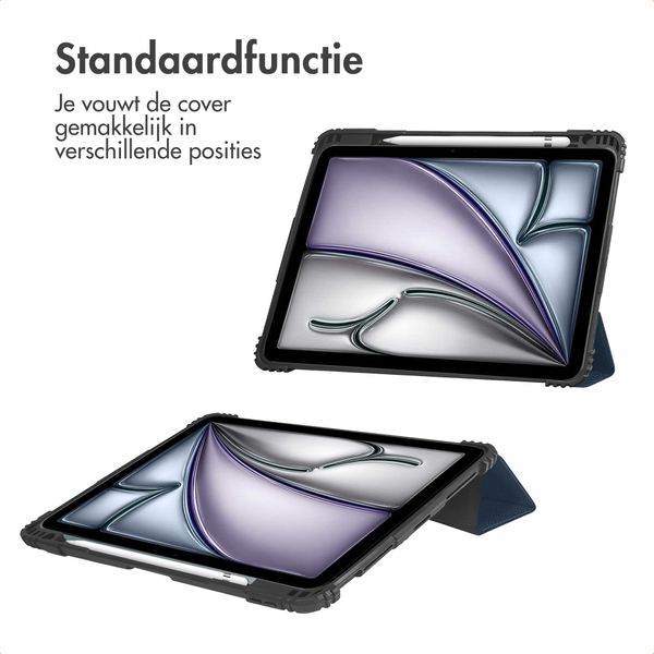 Accezz Rugged Trifold Bookcase Apple iPad Air 11 inch (2026) M4 / (2025) M3 / (2024) M2 / Air 5 (2022) / Air 4 (2020) - Donkerblauw