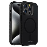 Accezz Rugged Frosted MagSafe Backcover iPhone 15 Pro Max - Zwart