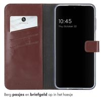 Selencia Echt Leren Bookcase Samsung Galaxy A16 - Donkerbruin