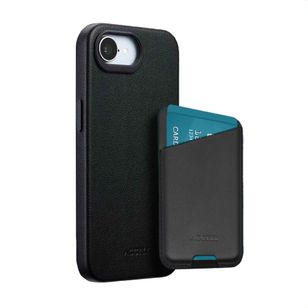 Accezz Echt leren hoesje + MagSafe Wallet Apple iPhone 17e / 16e - Onyx Black