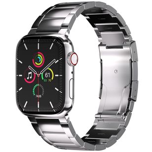 Accezz Glans Titanium bandje Apple Watch Series 1 t/m 9 / SE (38/40/41 mm) | Series 10 (42 mm) - Zilver