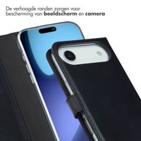 Selencia Echt Leren Bookcase Apple iPhone 17 Air - Zwart