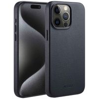 Accezz MagSafe Leather Backcover iPhone 15 Pro Max - Onyx Black