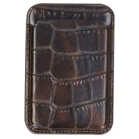 Selencia Croco Pashouder met MagSafe - Choco Brown