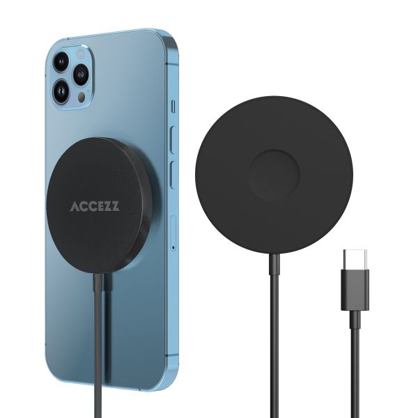 Accezz Wireless Charger USB-C - MagSafe Draadloze Oplader - 1 meter - Zwart