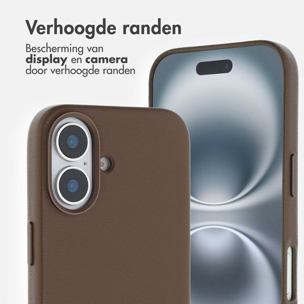 Accezz MagSafe Leather Backcover Apple iPhone 16 - Coffee Brown