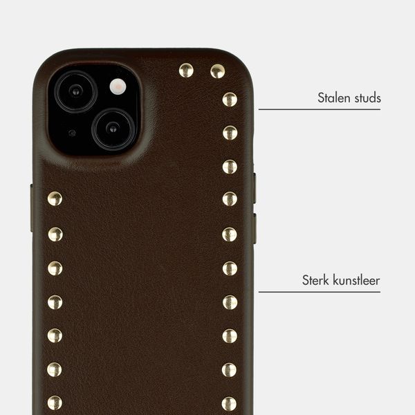 Selencia Studs Backcover met MagSafe Apple iPhone 15 - Cacao Crush