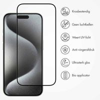 Accezz Triple Strong Full Cover Glas Screenprotector met applicator iPhone 15 - Transparant