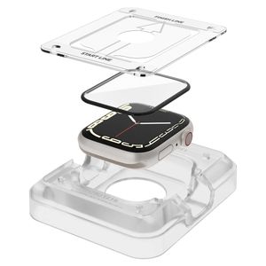 Spigen Pro Flex EZ Fit Screenprotector met applicator Apple Watch Series 7/8/9 - 41 mm - Transparant