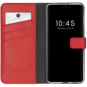 Selencia Echt Lederen Bookcase iPhone 13 Pro Max - Rood