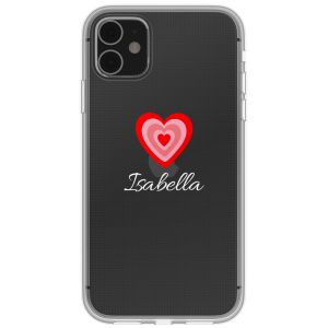 Gepersonaliseerd hoesje met hartje iPhone 11 - Transparant