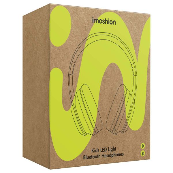imoshion Draadloze Kinderkoptelefoon LED Light - Decibelbegrenzer - Met AUX kabel - Hot Pink / Apricot Orange Crush