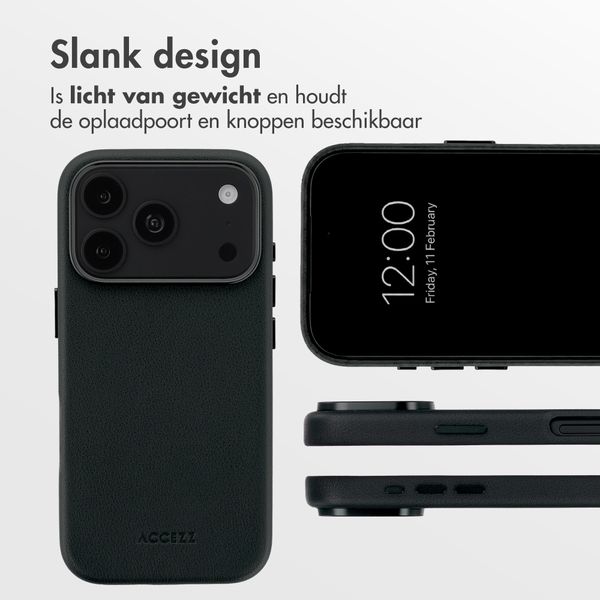 Accezz MagSafe Leather Backcover Apple iPhone 18 Pro Max / 17 Pro Max - Onyx Black