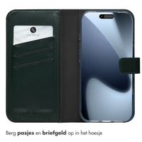 Selencia Echt Leren Bookcase Apple iPhone 17 Pro - Green