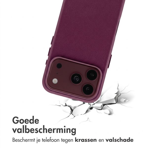 Accezz MagSafe Leather Backcover Apple iPhone 18 Pro / 17 Pro - Heath Purple