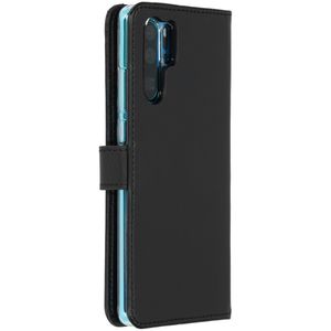 Selencia Echt Lederen Bookcase Huawei P30 Pro - Zwart