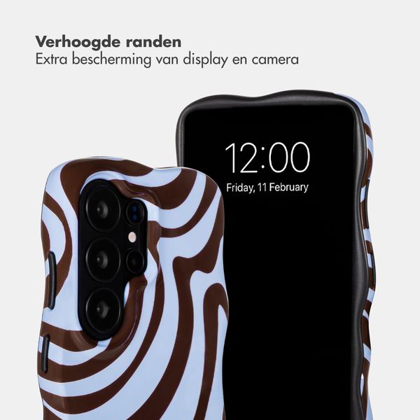 Selencia Vivid Wavy Backcover met MagSafe Samsung Galaxy S26 Ultra - Dream Swirl Chocolate
