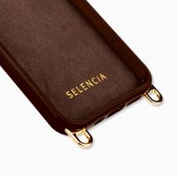 Selencia Rivièra MagSafe Backcover met afneembare haakjes iPhone 12 / 12 Pro - Choco Brown