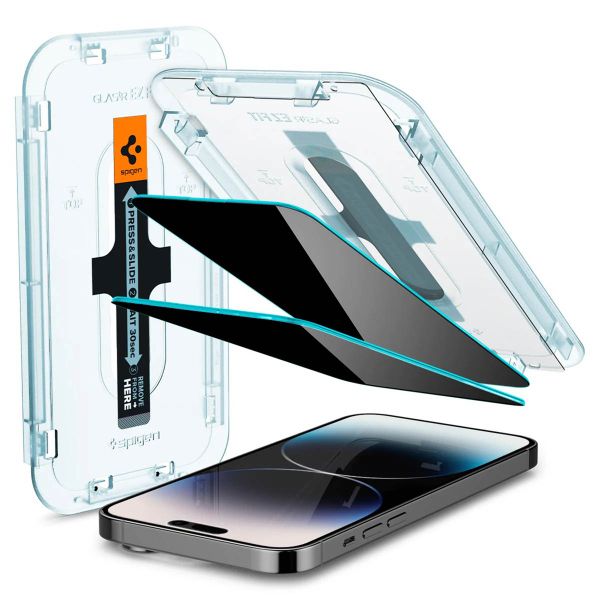 Spigen GLAStR Privacy EZ Fit Screenprotector + Applicator Apple iPhone 14 Pro