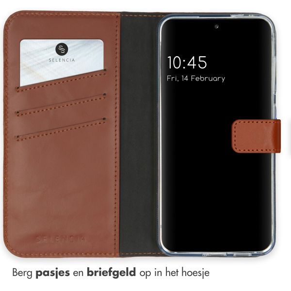 Selencia Echt Leren Bookcase Samsung Galaxy S24 - Lichtbruin