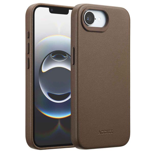 Accezz MagSafe Leather Backcover Apple iPhone 16e - Coffee