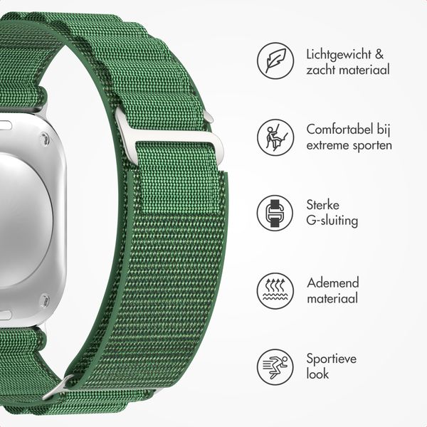 Accezz Nylon Alpine bandje Apple Watch | 44/45/46/49 mm - Olive Green