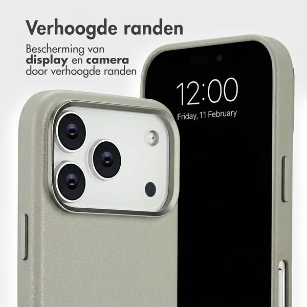 Accezz Leather Bookcase 2-in-1 met MagSafe Apple iPhone 18 Pro / 17 Pro - Light Grey