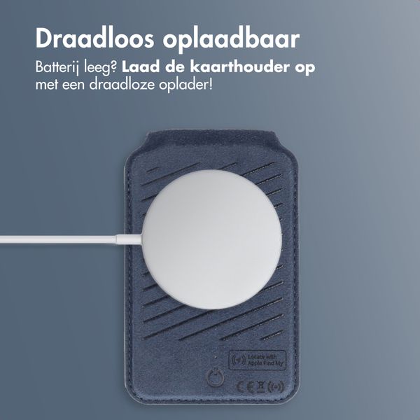 Accezz Magnetische Leren Wallet met standaard - Geschikt voor Apple Find My - Nightfall Blue