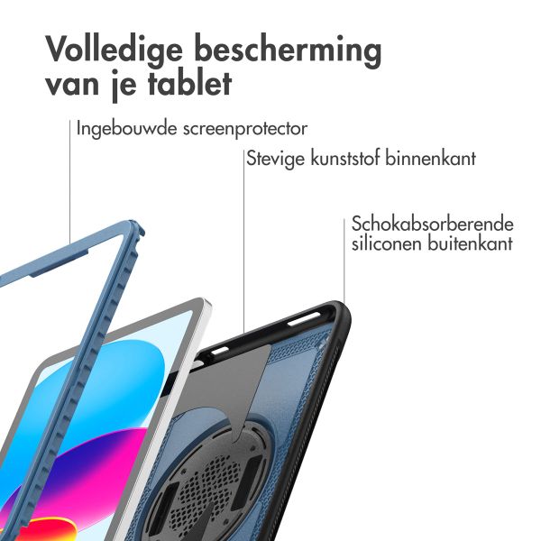 Accezz Rugged Backcover met schouderstrap Apple iPad 11 (2025) 11 inch A16 / iPad 10 (2022) 10.9 inch - Blauw