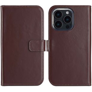 Selencia Echt Leren Bookcase Apple iPhone 16 Pro Max - Bruin